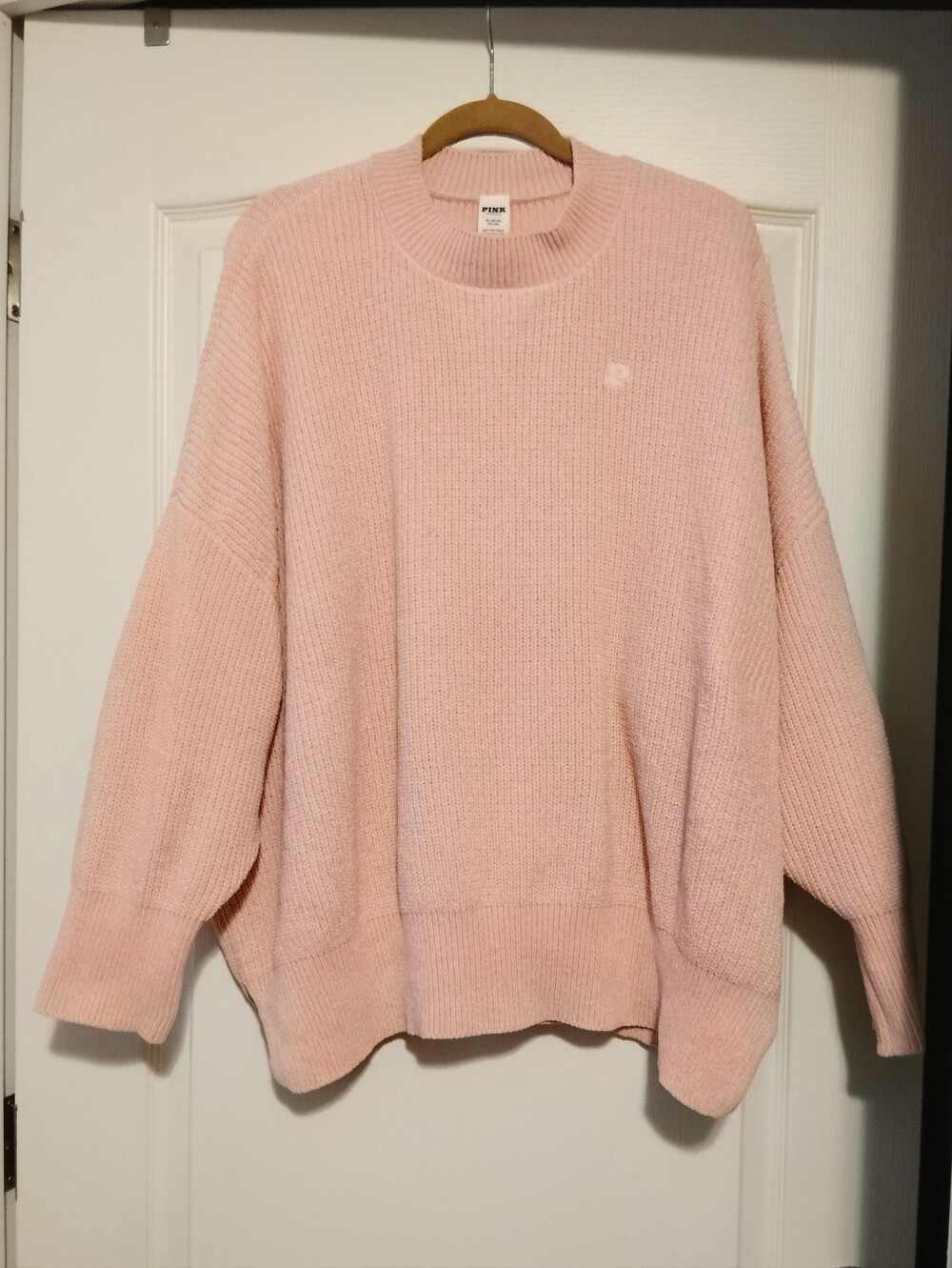 NWT Victoria's Secret PINK Slouchy Soft Oversized $80 Cable Knit Sweater sz XL